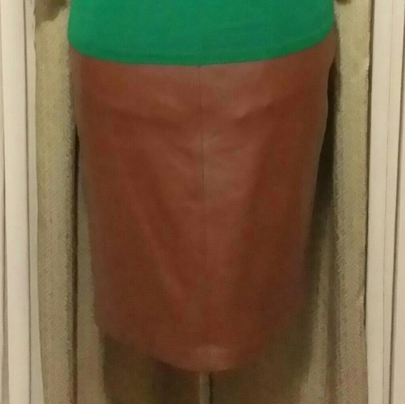Kasper Dresses & Skirts - Kasper Cognac Leather Skirt